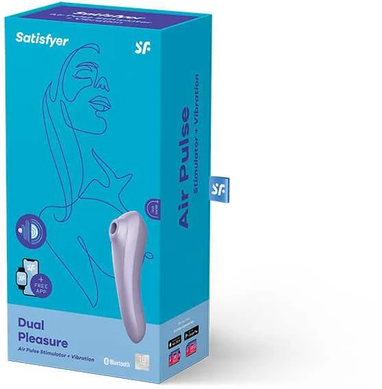 Vibratorius „Satisfyer Dual Pleasure“ su programėle (alyvinės spalvos)