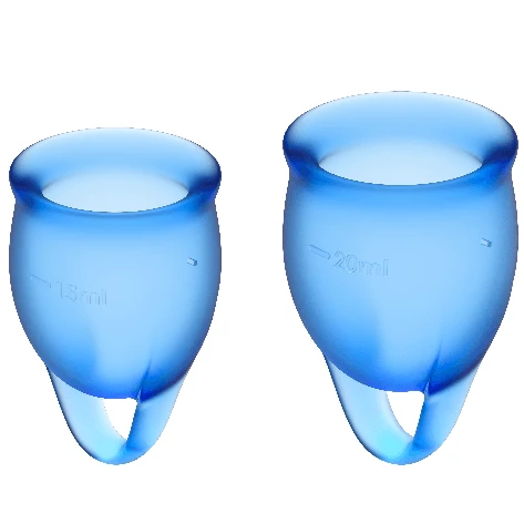 Satisfyer Menstruacinė taurelė Pasijauskite savimi patenkinti (mėlyna)