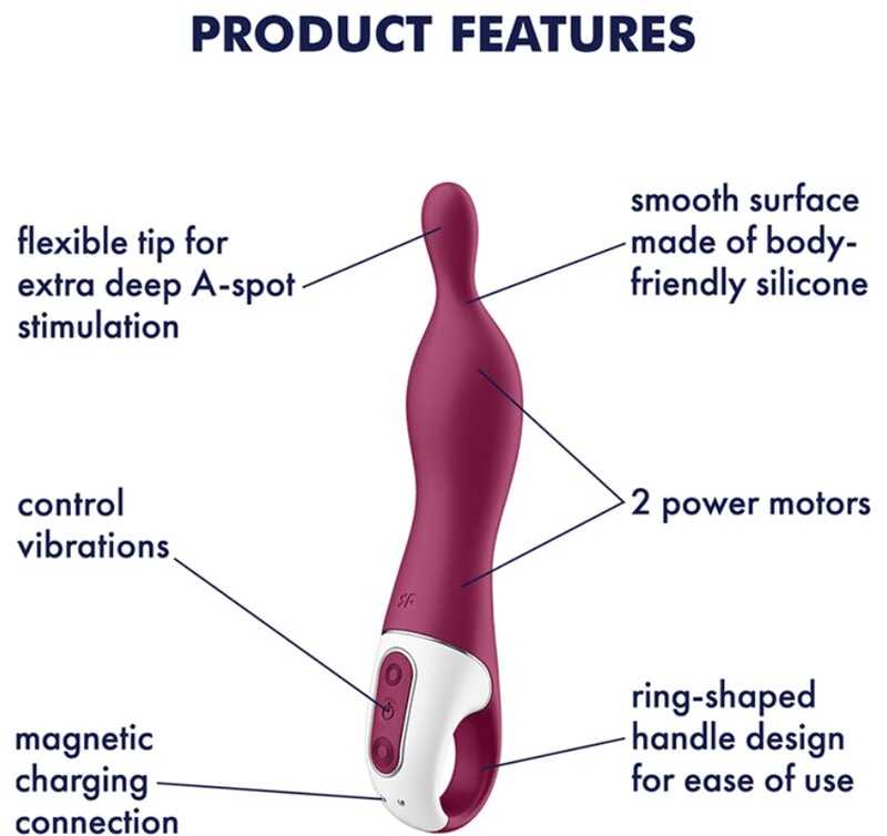 „Satisfyer SATISFYER_A-Mazing 1 A-Spot“ vibratorius, uogų spalvos
