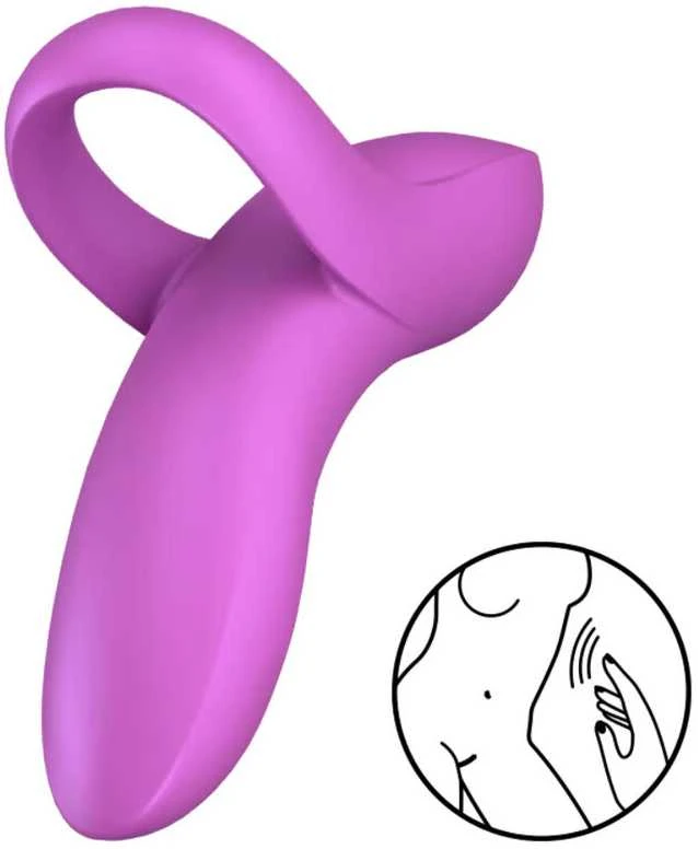 Satisfyer Drąsus meilužis – pirštų vibratorius – violetinė