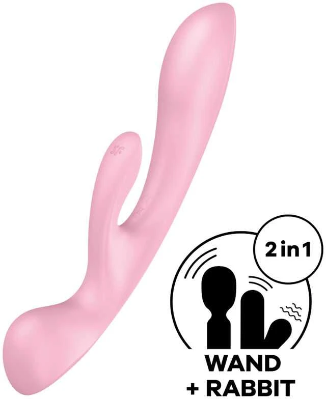 Satisfyer Triple Oh Light Rožinė daugiafunkcis vibratorius