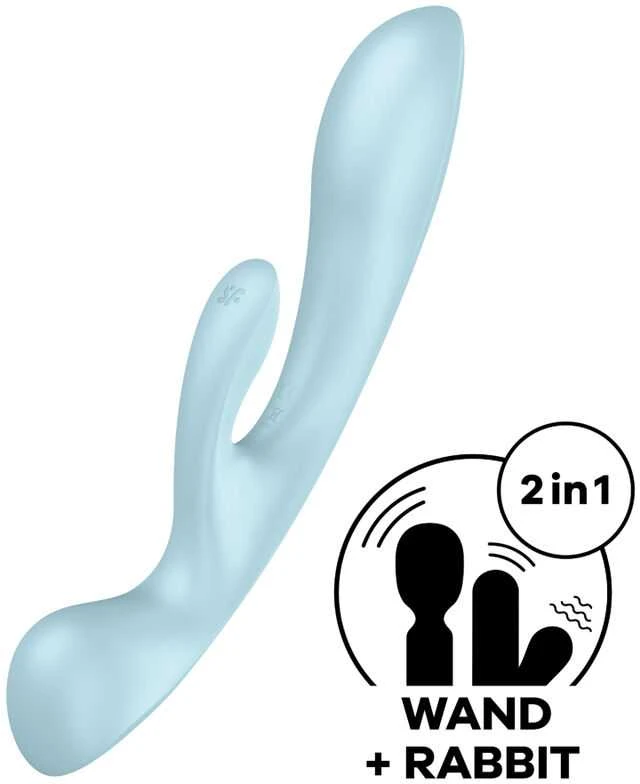Satisfyer Triple Oh Light Mėlyna daugiafunkcis vibratorius