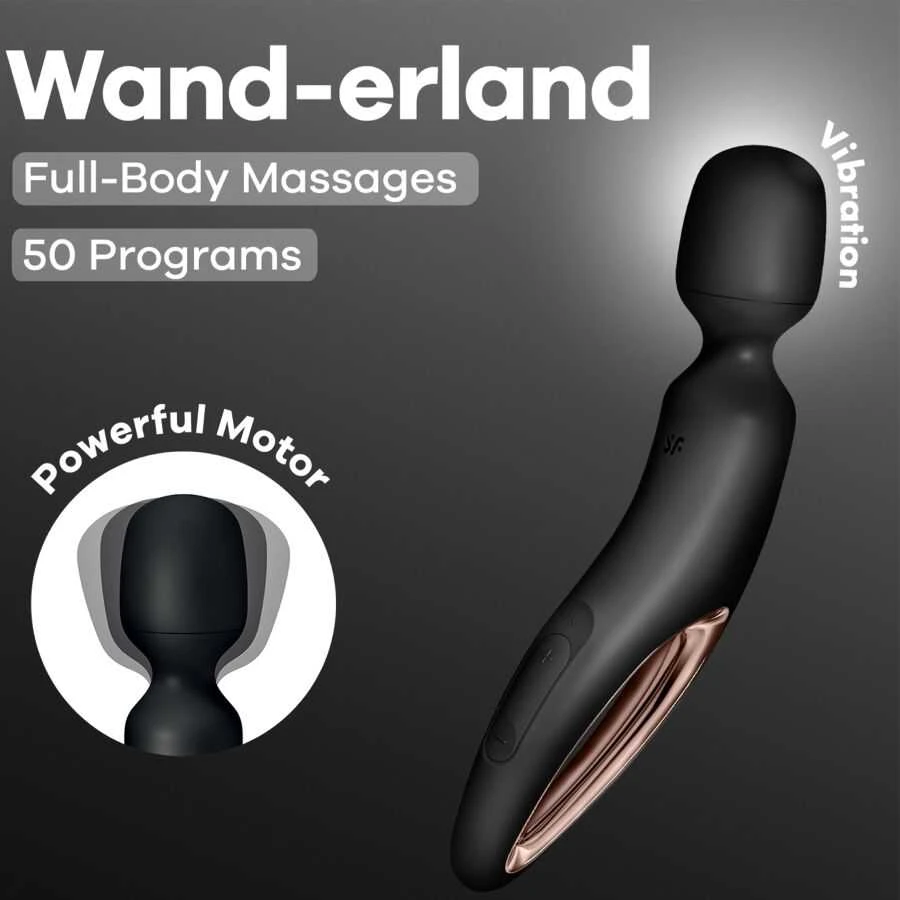 Satisfyer Wand Wand-erland (Juodas/Rosegold)