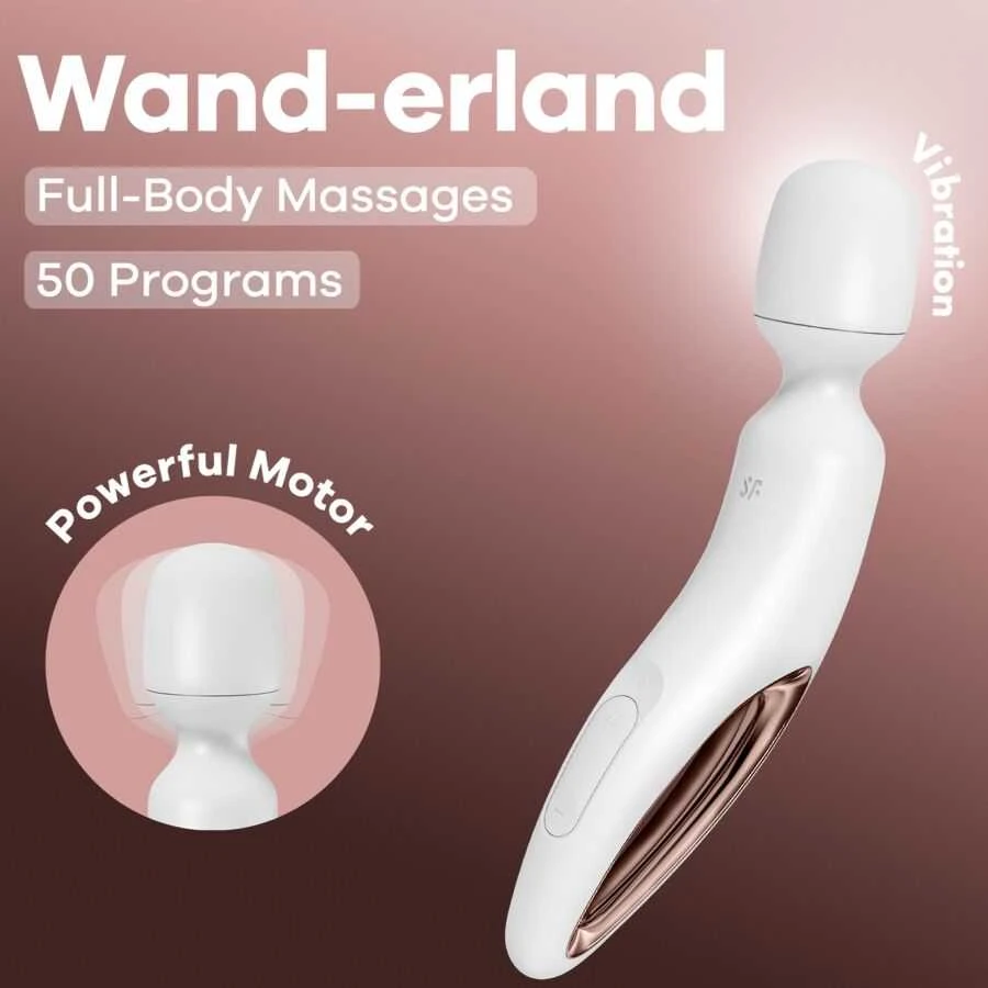 Satisfyer Wand Klajonių šalis (Baltas/Rosegoldas)