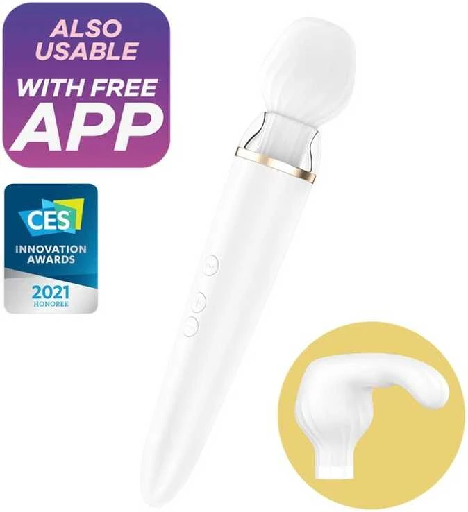 Satisfyer Klitorio masažuoklio programėlės patenkinimas dviguba lazdele