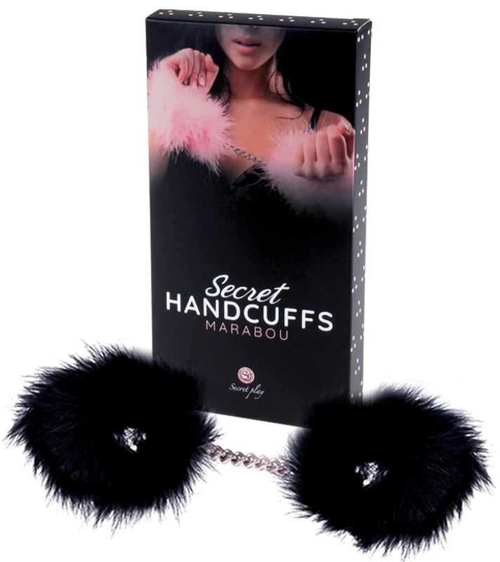 Secret Play Juodas MARABOU HANDCUFFS