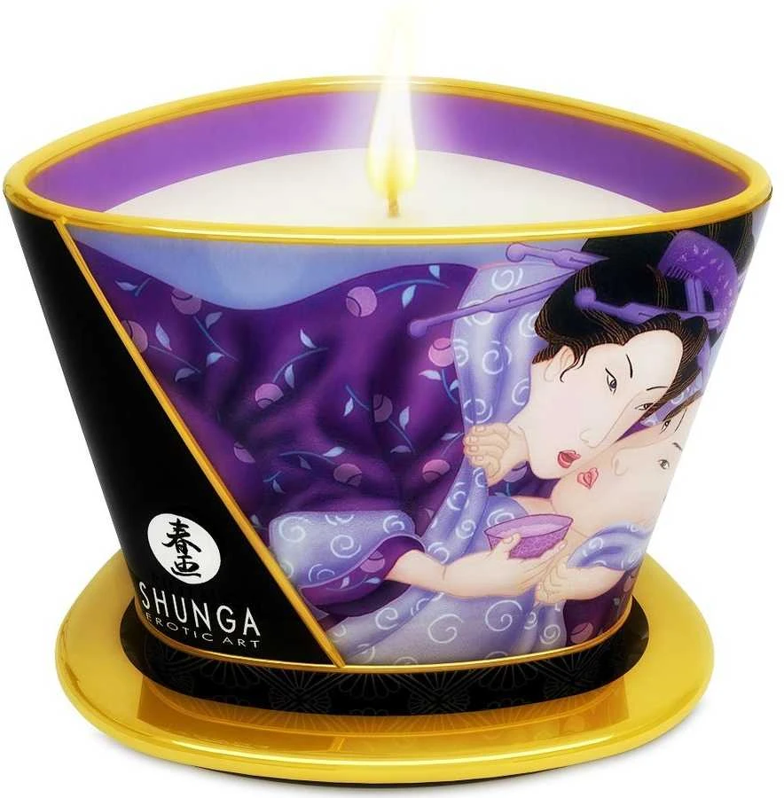 „Shunga Shunga“ masažinė žvakė su egzotiniais vaisiais, 170 ml