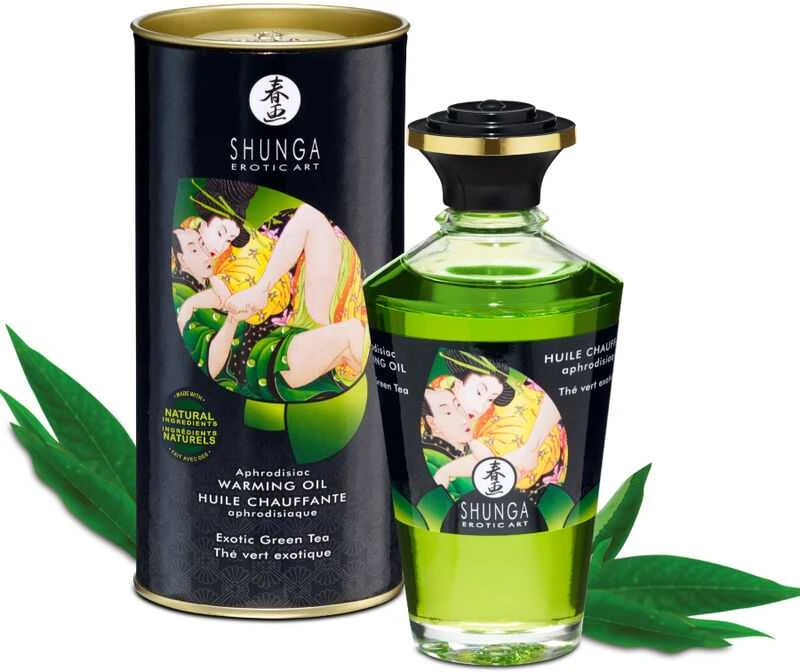 Shunga - Aphrodisiac Warming Oil Žalias Tea 100 ml