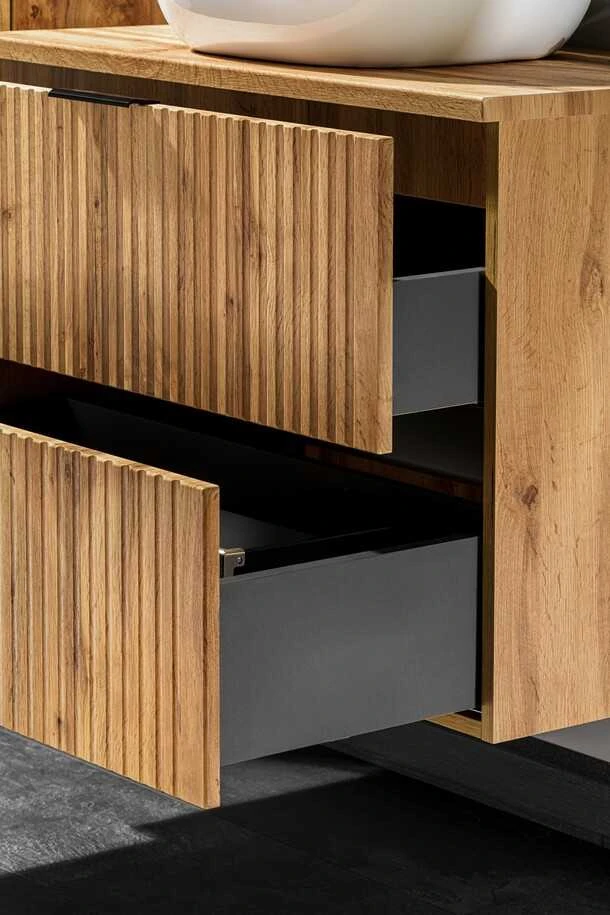 Comad 120 cm pakabinama vonios spintelė su 4 stalčiais Adel oak