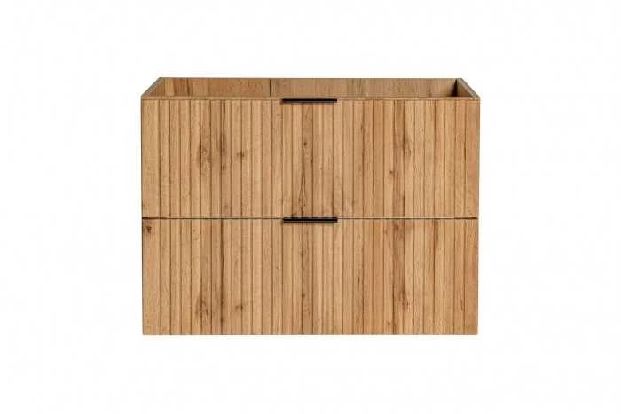 Comad Ąžuolo spalvos pakabinama vonios spintelė su praustuvu Adel oak, 80 cm