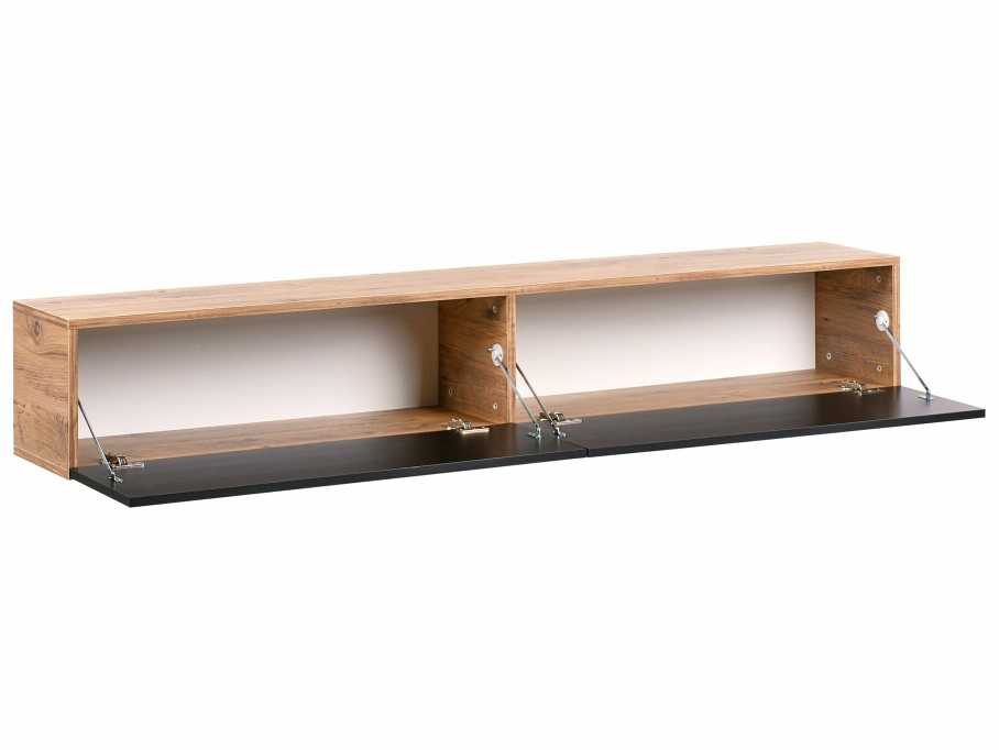 Beliani TV staliukas GLADSTONE 180 cm, Spalva: Juoda + Ruda