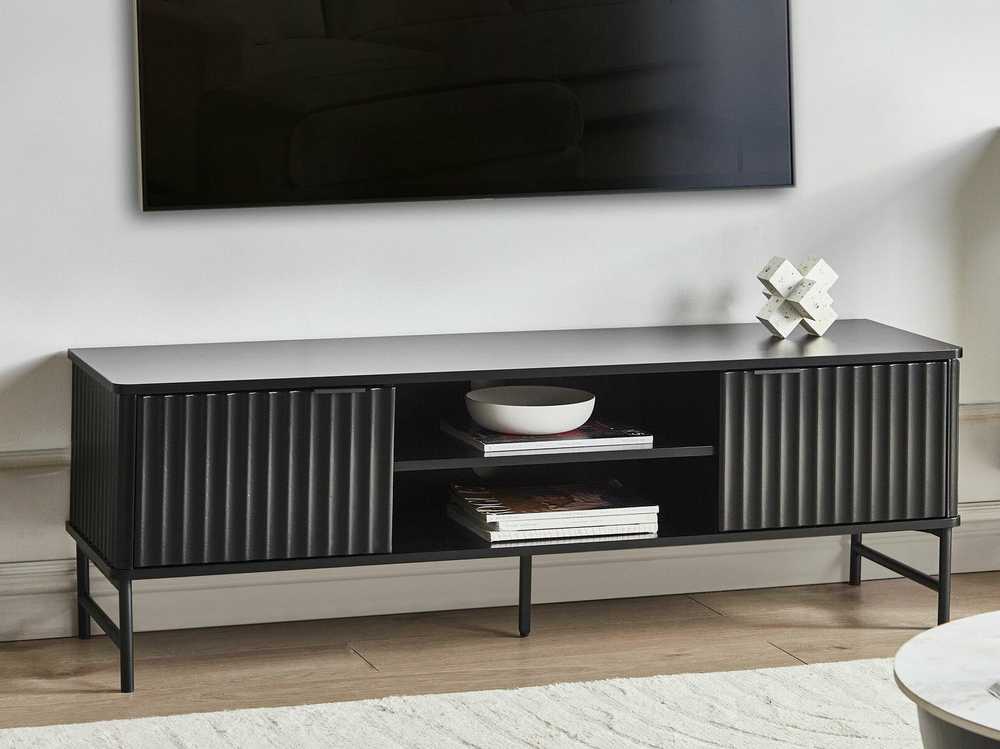 Beliani TV staliukas TV Stand GLASTONBURY Juoda 607590 (Juoda)