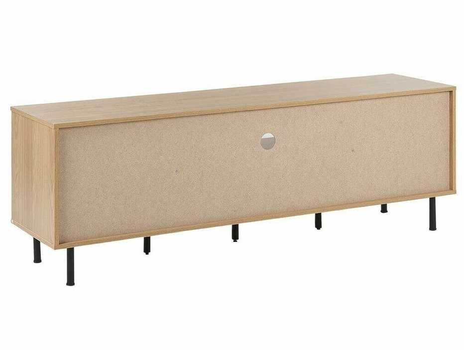 Beliani TV staliukas TV Stand Šviesi Medis with Balta PALMER 317638 Spalva: Šviesus medis + Balta
