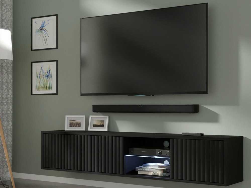 Homelando TV staliukas MITA_TV_STAND_156_BLACK_MAT (Matinė juoda)