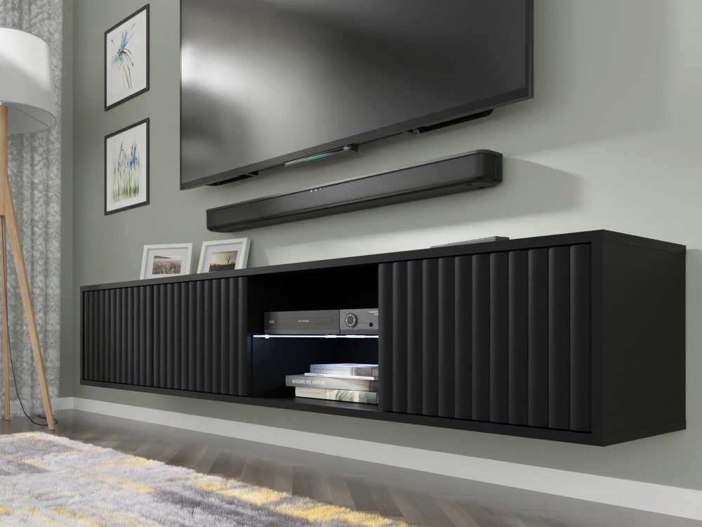 Homelando TV staliukas MITA_TV_STAND_156_BLACK_MAT (Matinė juoda)