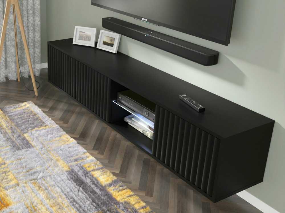Homelando TV staliukas MITA_TV_STAND_156_BLACK_MAT (Matinė juoda)