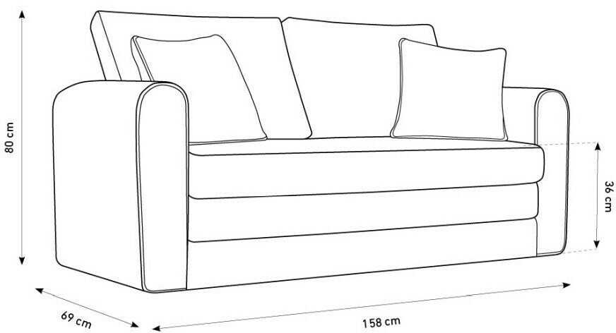 Sofa lova Lido Micadoni, Spalva: Vientisas 03, MIC_2SF_60_F1_LIDO1