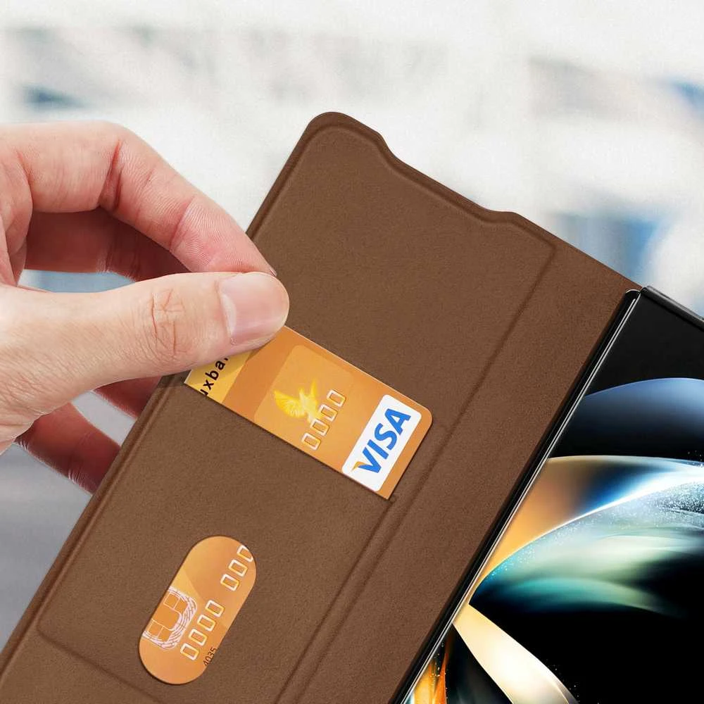 Dėklas Oem Dux Ducis "Bril" skirtas Samsung F936 Z Fold4 rudas