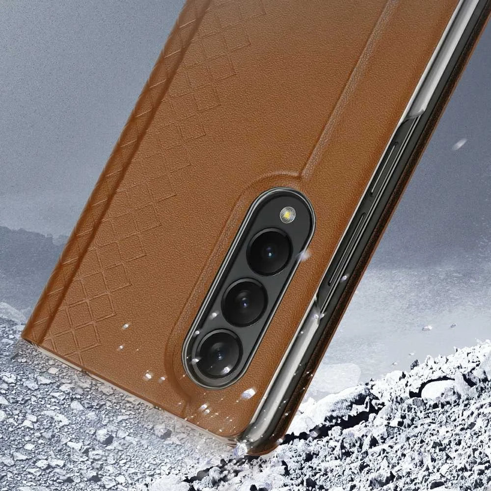Dėklas Oem Dux Ducis "Bril" skirtas Samsung F936 Z Fold4 rudas