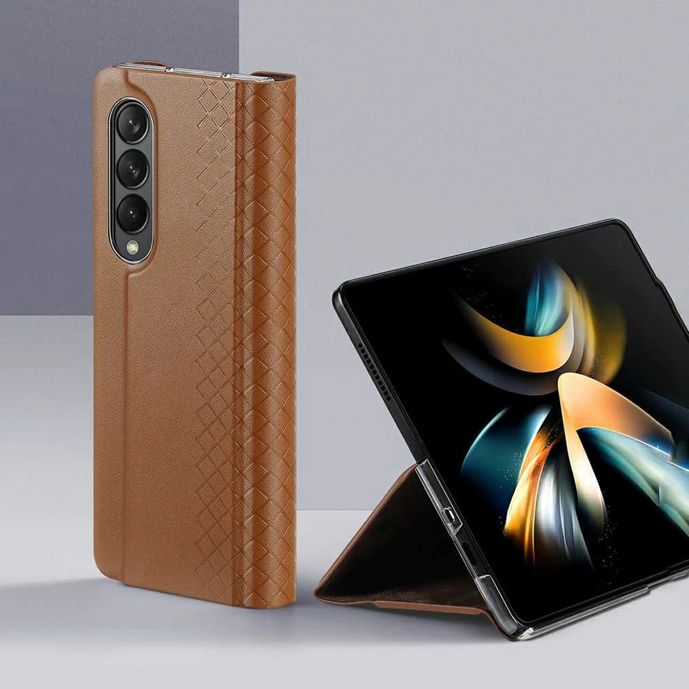Dėklas Oem Dux Ducis "Bril" skirtas Samsung F936 Z Fold4 rudas