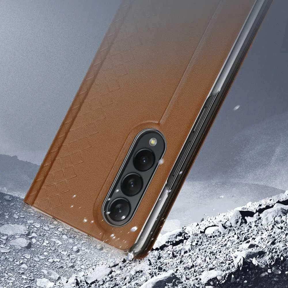 Dėklas Oem Dux Ducis "Bril" skirtas Samsung F936 Z Fold4 rudas