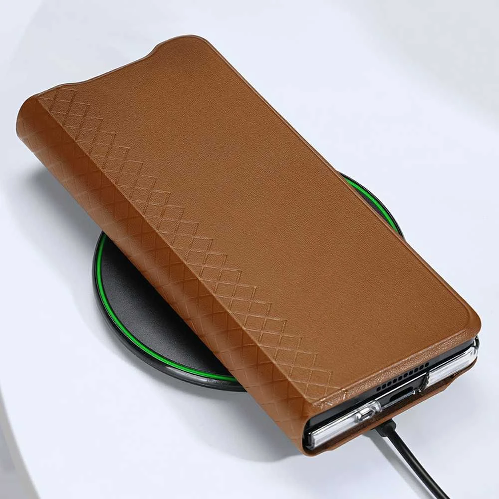 Dėklas Oem Dux Ducis "Bril" skirtas Samsung F936 Z Fold4 rudas