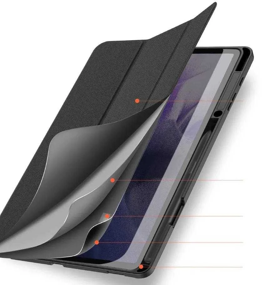 Dėklas Dux Ducis Domo Samsung X800/X806 Tab S8 Plus/T730/T736B Tab S7 FE 2021/T970/T976B Tab S7 Plus 12.4 juodas
