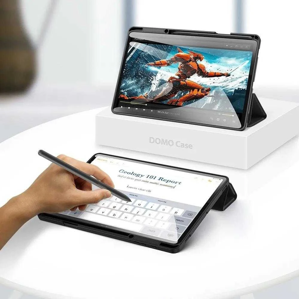 Dėklas Dux Ducis Domo Samsung X800/X806 Tab S8 Plus/T730/T736B Tab S7 FE 2021/T970/T976B Tab S7 Plus 12.4 juodas
