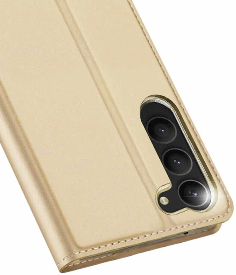 Dėklas Dux Ducis Skin Pro Samsung Galaxy S23 Plus atverčiamas Card Wallet su stoveliu Gold