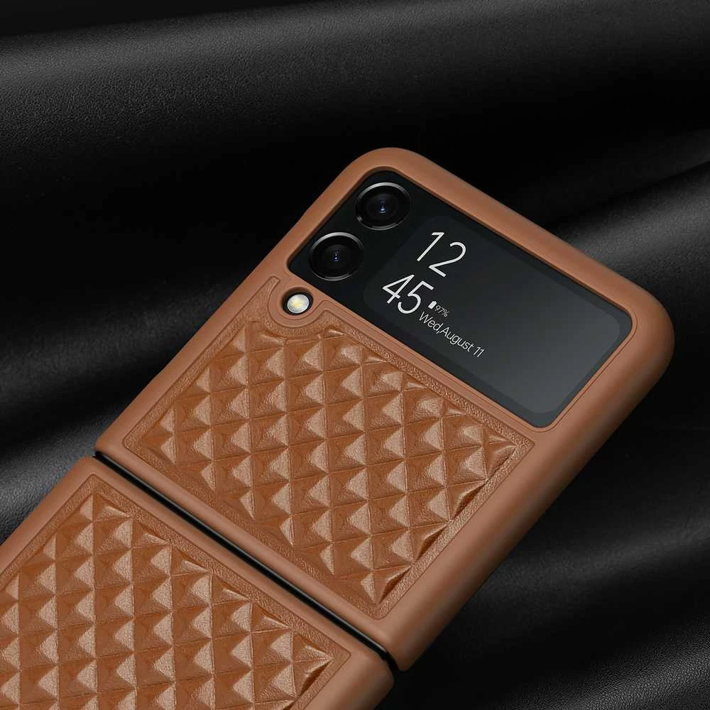 Dux Ducis Venice dėklas skirtas Samsung Galaxy Z Flip 4, rudas