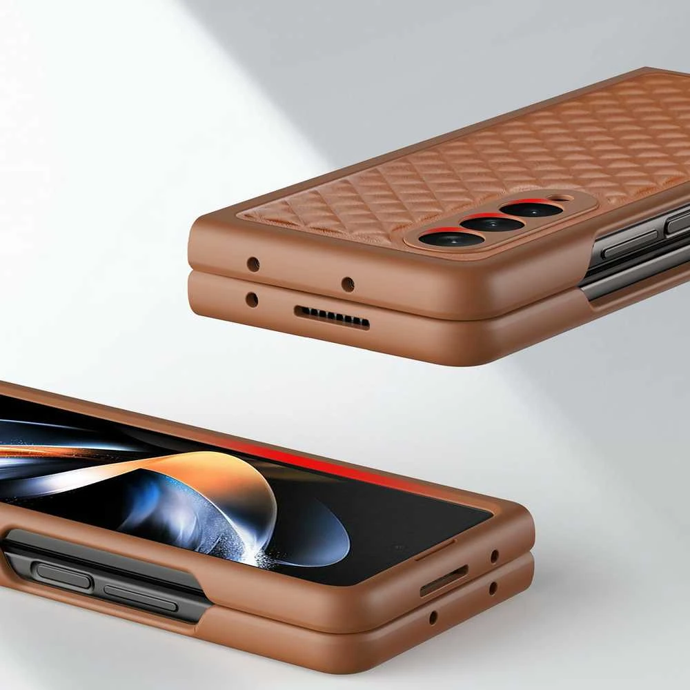 Dux Ducis Venice dėklas skirtas Samsung Galaxy Z Fold 4, rudas