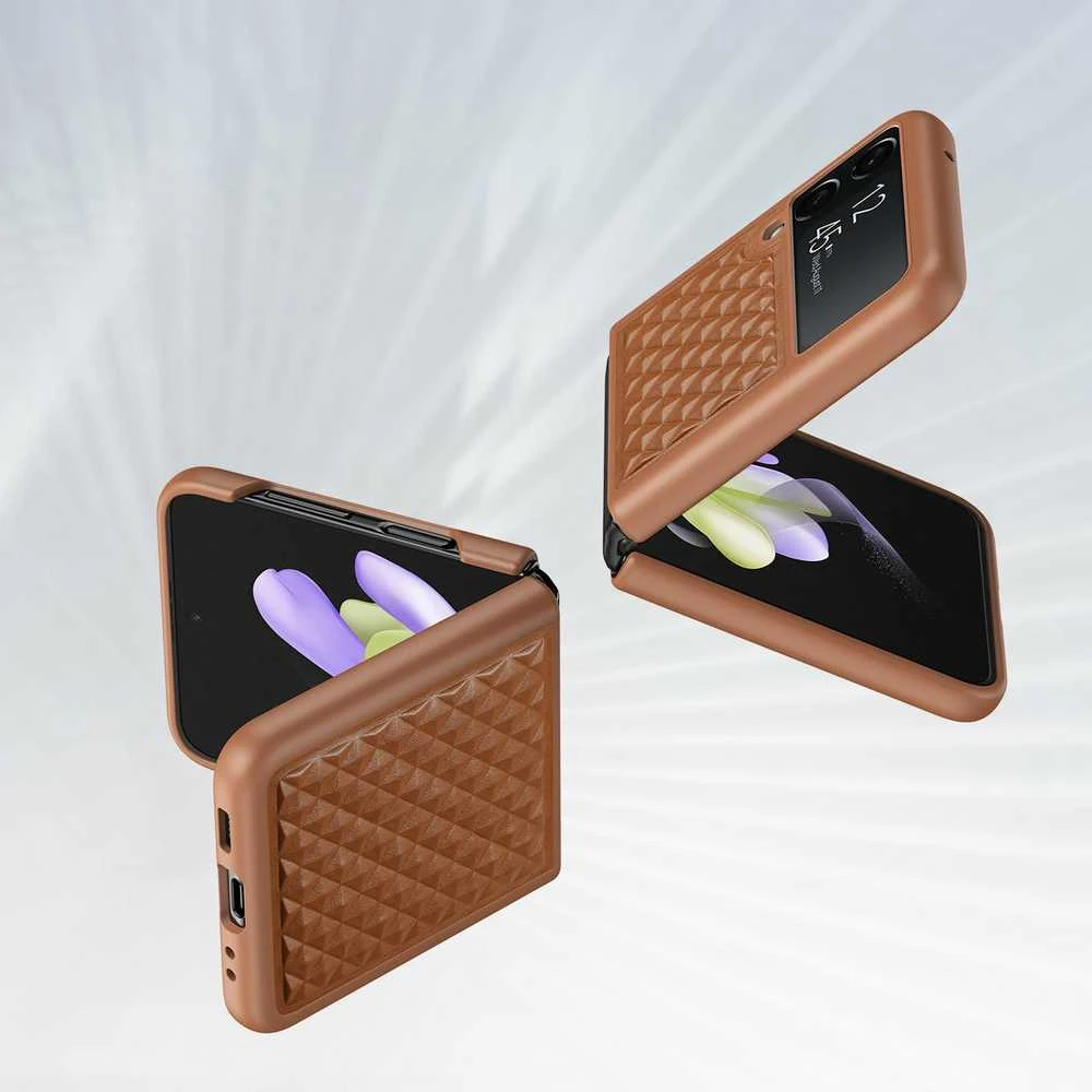 Dux Ducis Venice dėklas skirtas Samsung Galaxy Z Flip 4, rudas