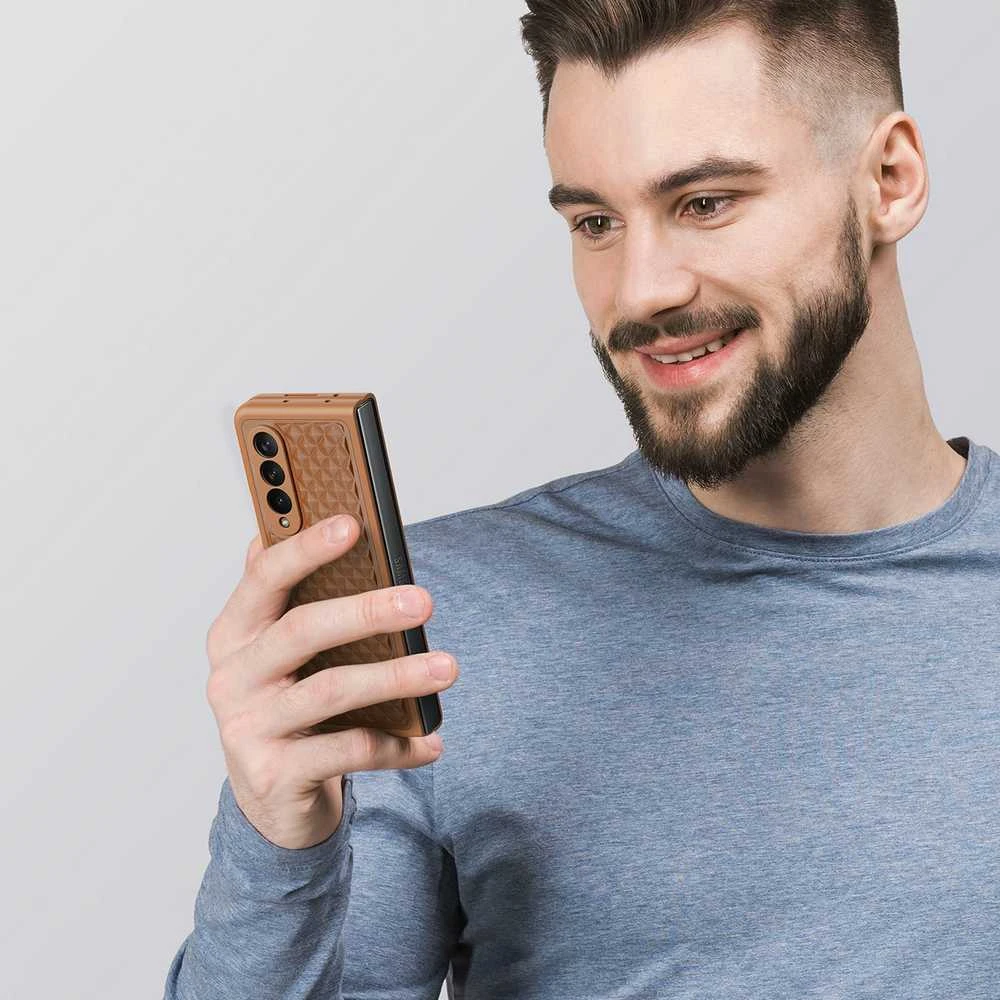 Dux Ducis Venice dėklas skirtas Samsung Galaxy Z Fold 4, rudas
