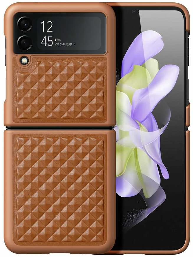 Dux Ducis Venice dėklas skirtas Samsung Galaxy Z Flip 4, rudas