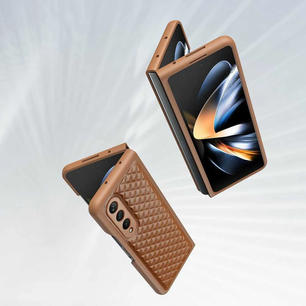 Dux Ducis Venice dėklas skirtas Samsung Galaxy Z Fold 4, rudas