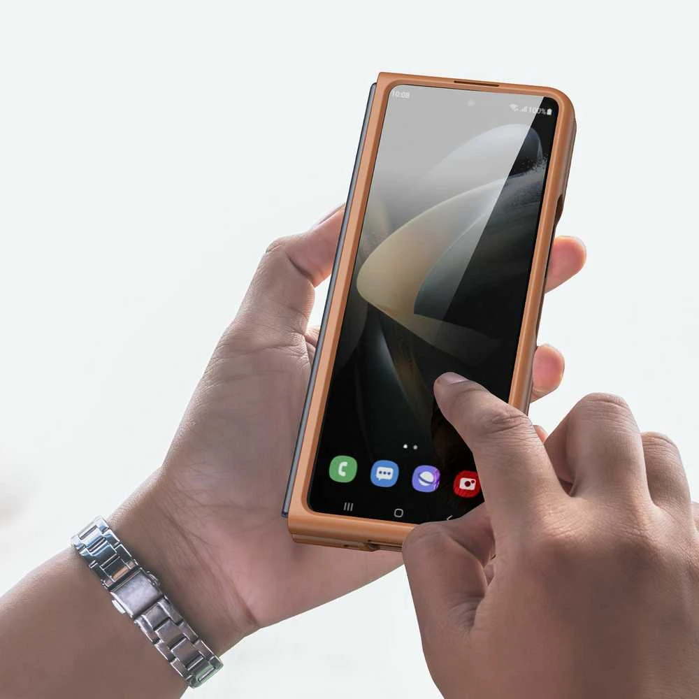 Dux Ducis Venice dėklas skirtas Samsung Galaxy Z Fold 4, rudas