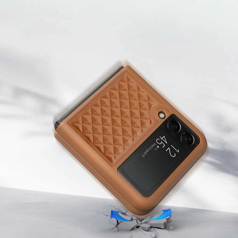 Dux Ducis Venice dėklas skirtas Samsung Galaxy Z Flip 4, rudas