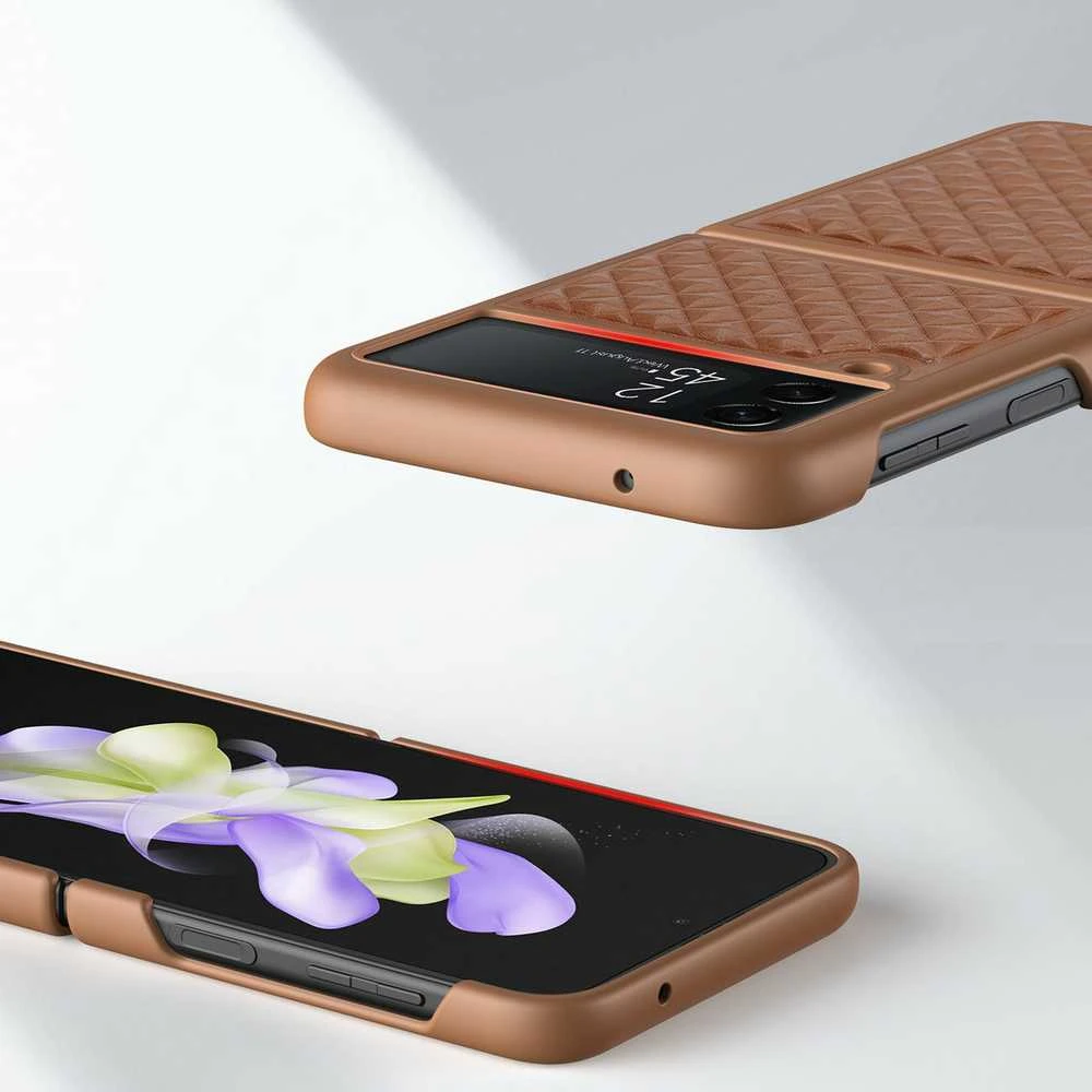 Dux Ducis Venice dėklas skirtas Samsung Galaxy Z Flip 4, rudas