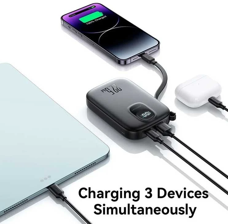 Išorinė baterija Power Bank Joyroom JR-PBF18 22.5W with Lightning cable 10000mAh juoda