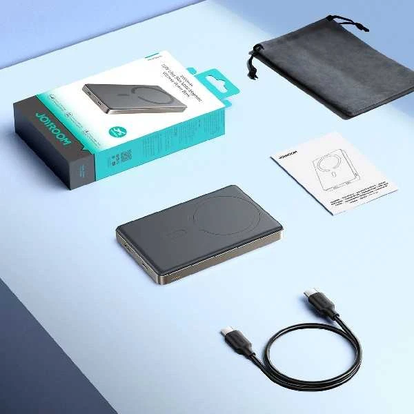 Dėklas Joyroom "JR-PBM08 Pro" pilka 10000mAh (Wireless Charge 15W / PD 20W)