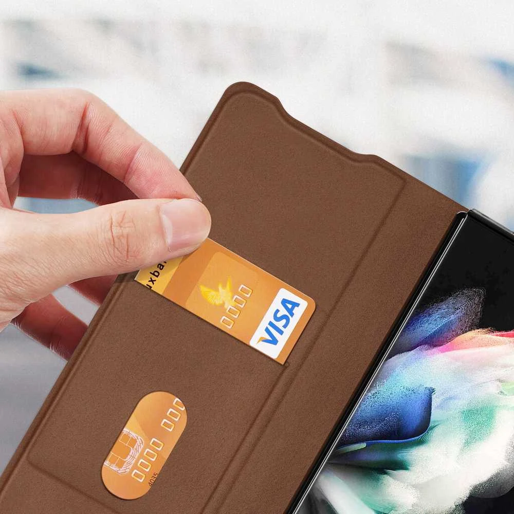 Dėklas Oem Dux Ducis "Bril" skirtas Samsung F936 Z Fold4 rudas