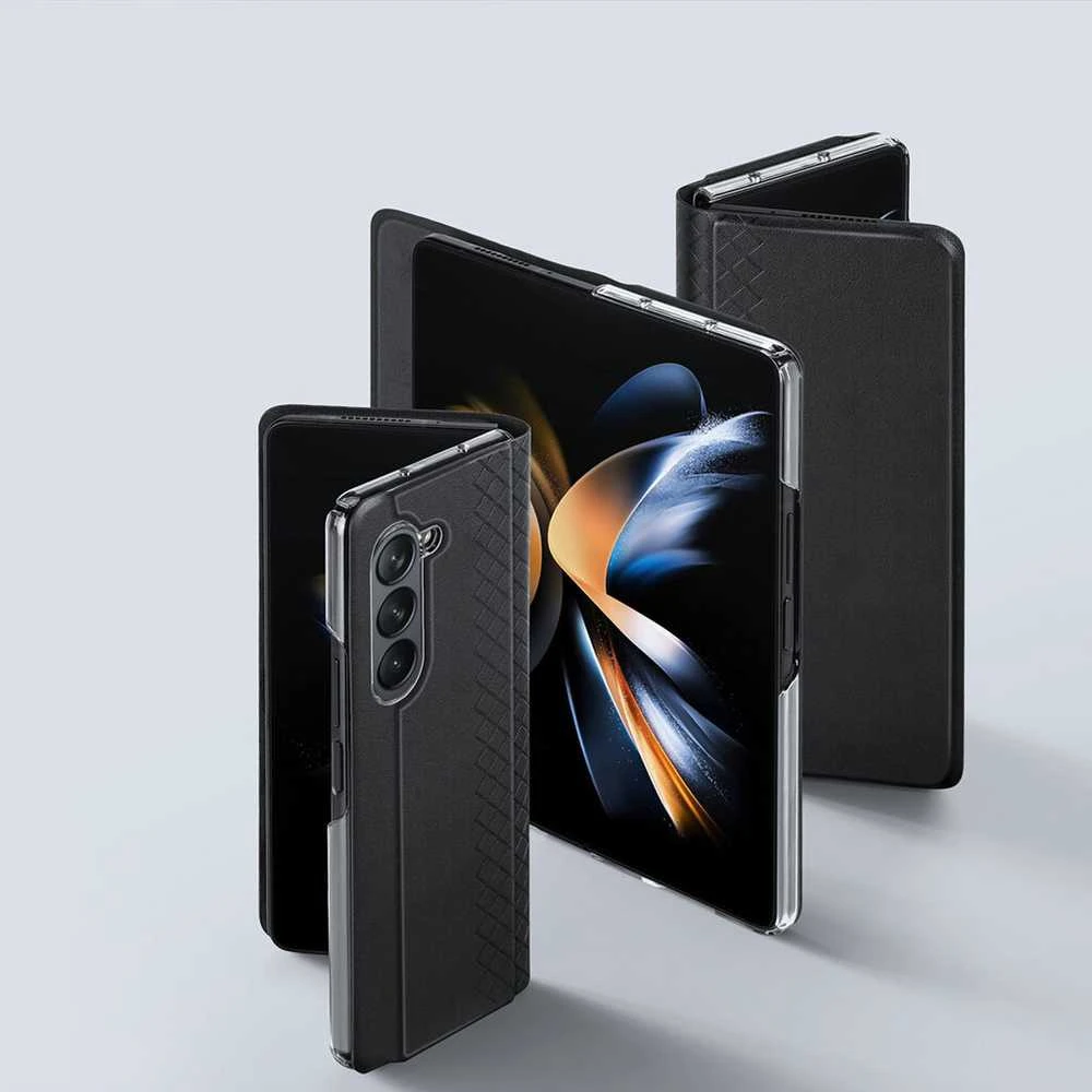 Dux Ducis Brill leather dėklas skirtas Samsung Galaxy Z Fold 6 with flap and card slot – juodos spalvos