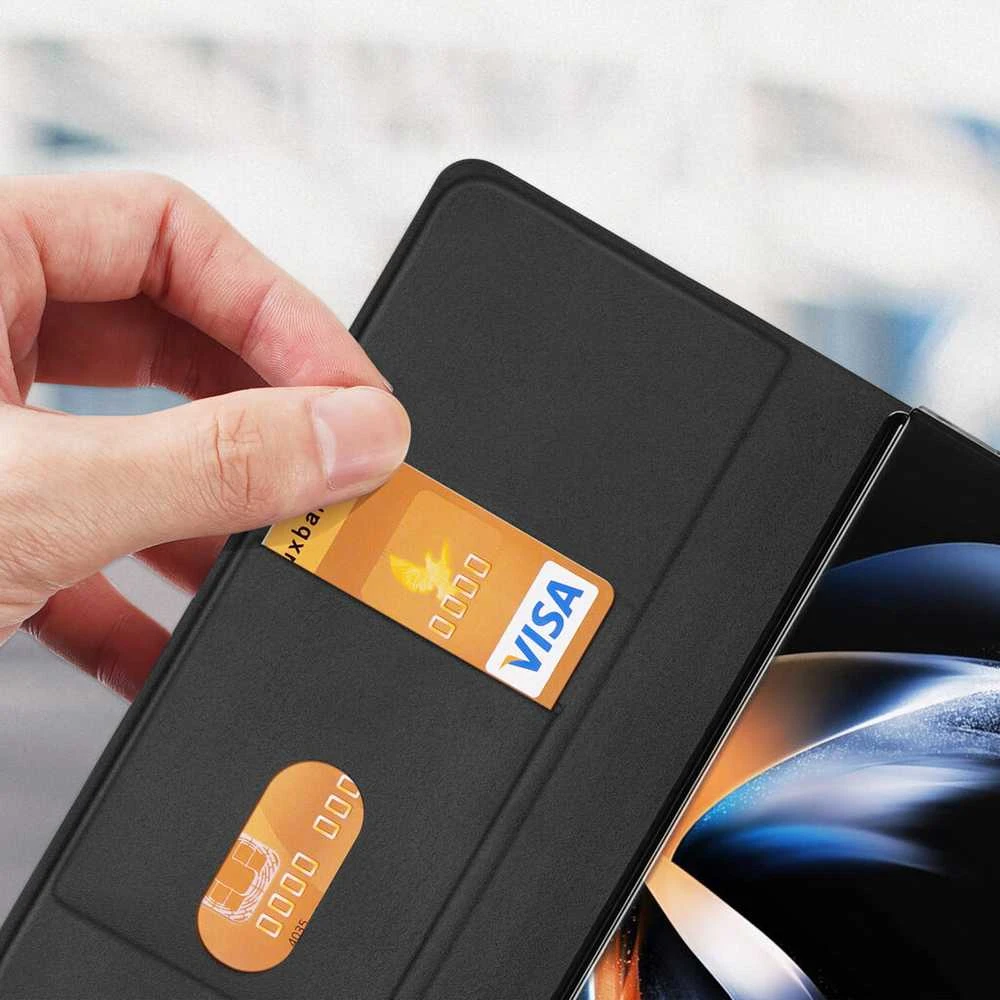 Dux Ducis Brill leather dėklas skirtas Samsung Galaxy Z Fold 6 with flap and card slot – juodos spalvos