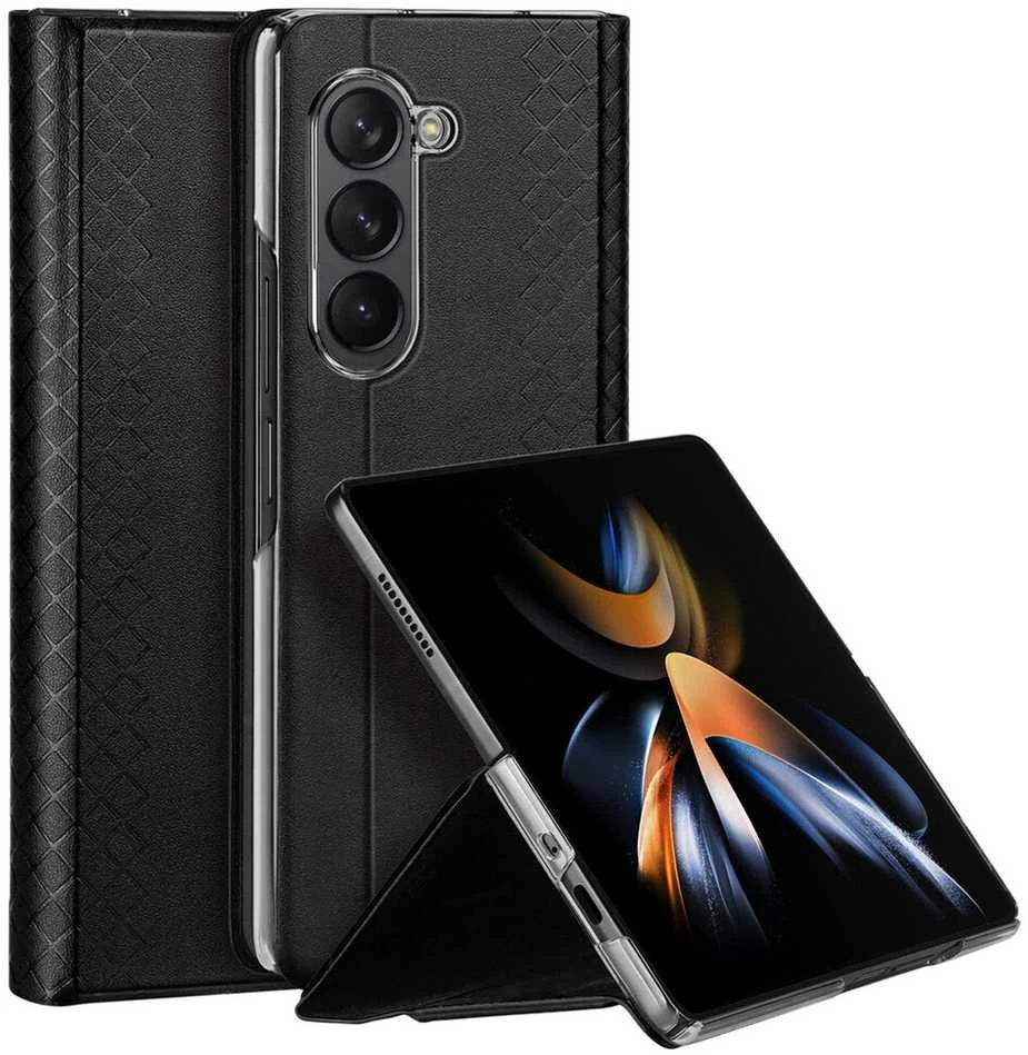 Dux Ducis Brill leather dėklas skirtas Samsung Galaxy Z Fold 6 with flap and card slot – juodos spalvos