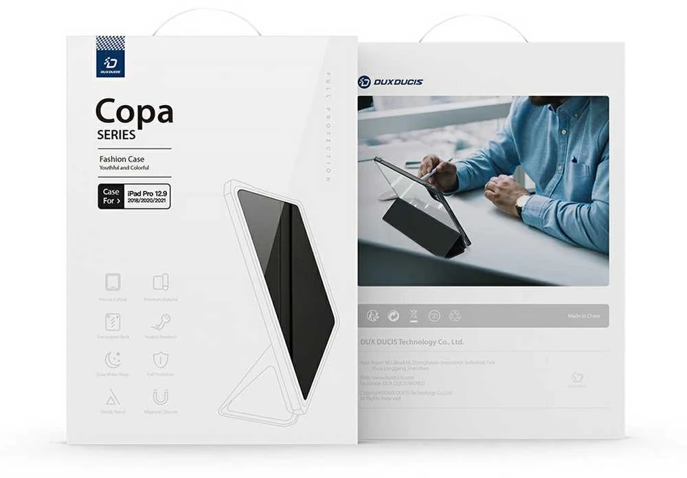 Dux Ducis "Copa" skirtas Apple iPad Air 13 (2025) / Air 13 (2024) / iPad Pro 12.9 (2018 / 2020 / 2021 / 2022) juodas