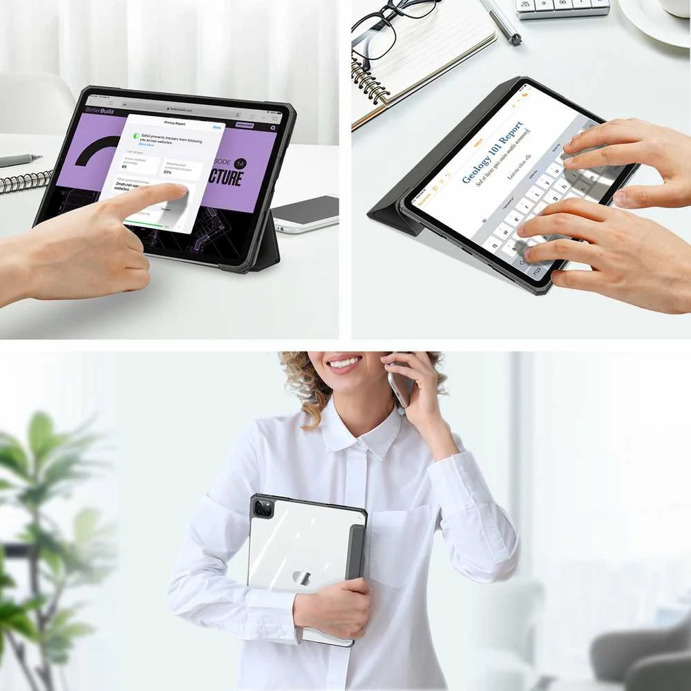 Dux Ducis "Copa" skirtas Apple iPad Air 13 (2025) / Air 13 (2024) / iPad Pro 12.9 (2018 / 2020 / 2021 / 2022) juodas