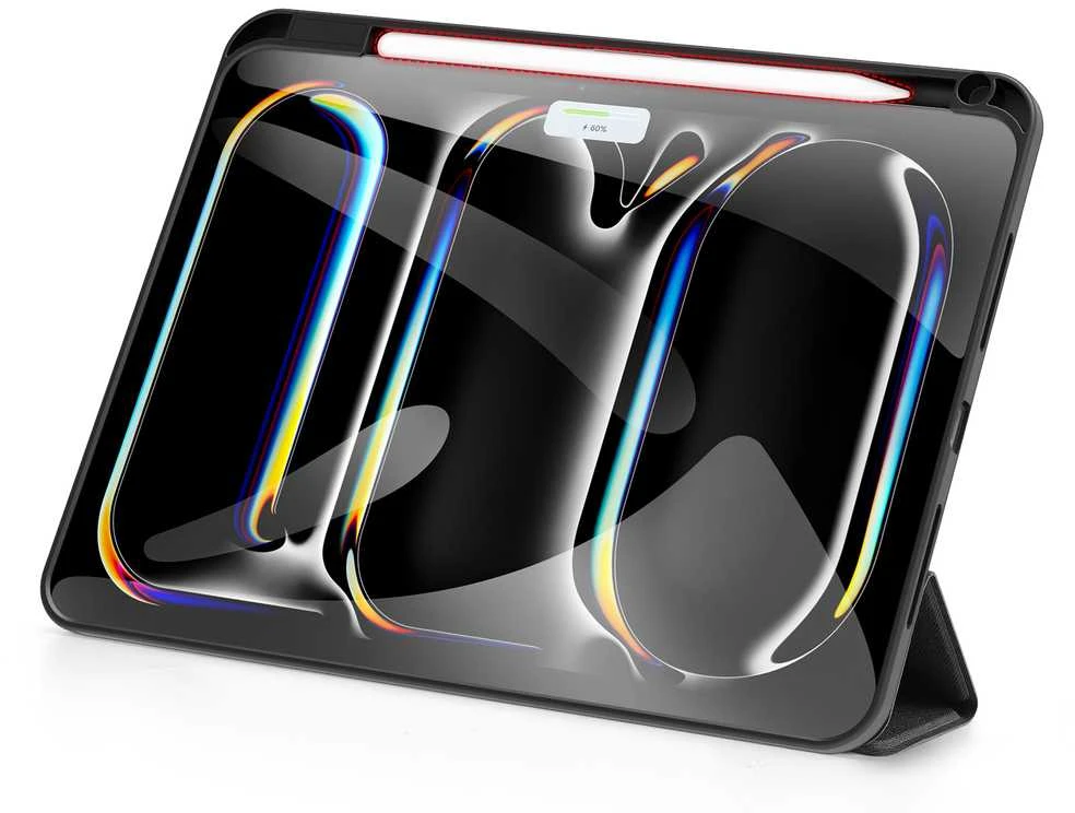 DUX DUCIS dėklas DOMO sulenkiamas su pieštuko laikikliu skirtas Apple iPad Pro 11 (2024) juodos spalvos
