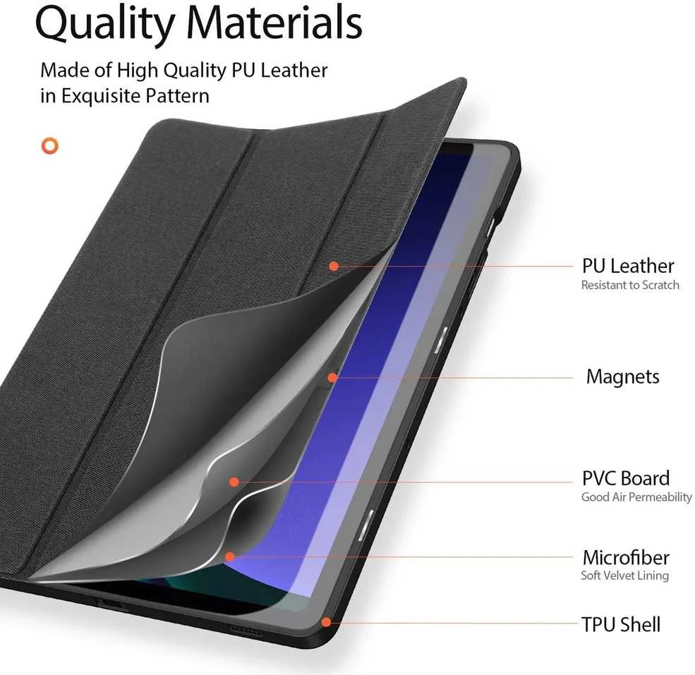 Dėklas Dux Ducis Domo Samsung X400/X406 Tab S10 Lite/X520/X526 Tab S10 FE/X510/X516 Tab S9 FE juodas
