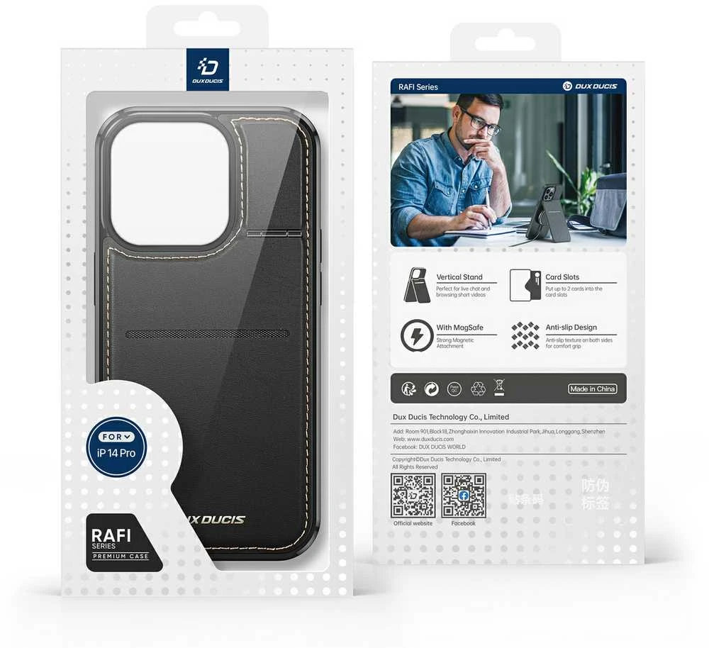 Dėklas Dux Ducis "Rafi Mag" skirtas iPhone 14 Pro Max juodas