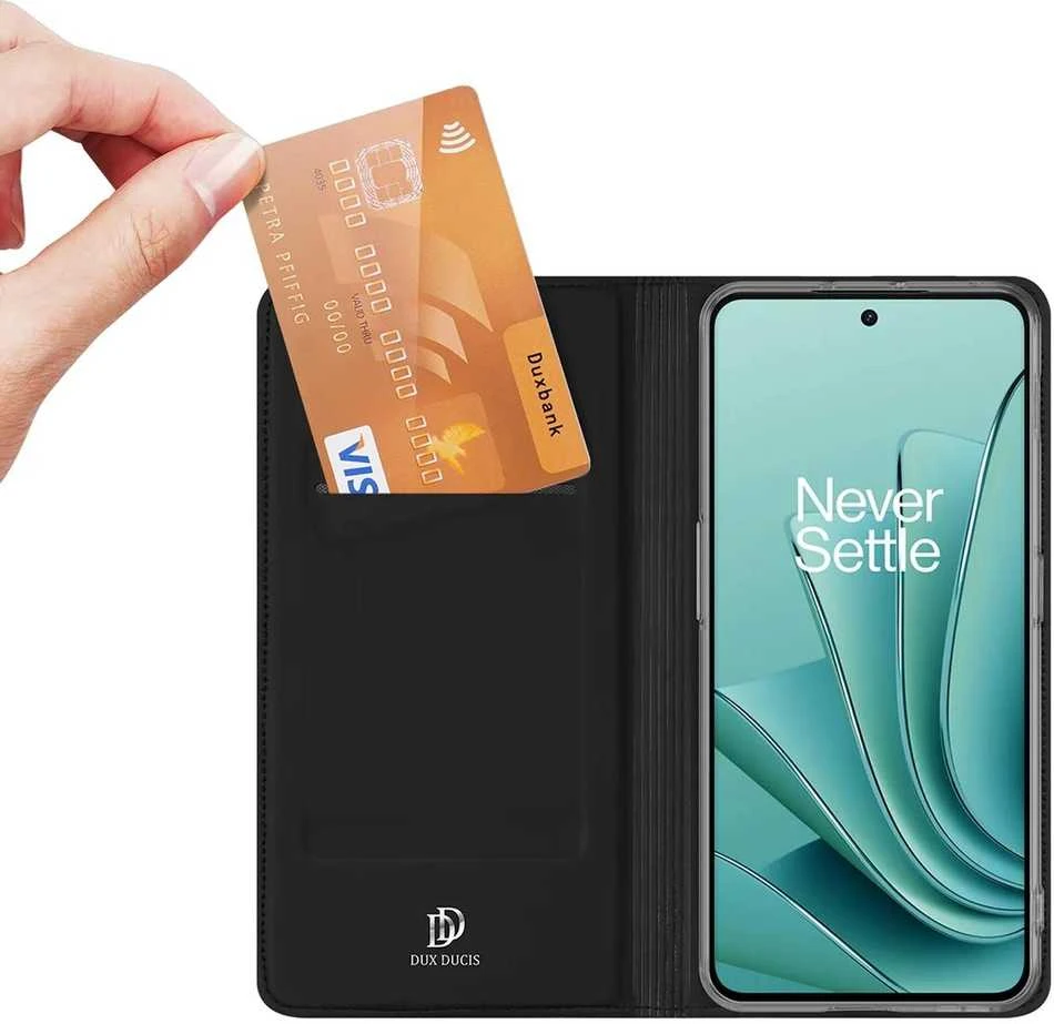 Dux Ducis Skin Pro atverčiamas and card slot OnePlus Nord 3 / Ace 2V - dėklas telefonui juodos spalvos
